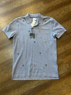 Brooks Brothers Light Blue Polo with Multi-Color Anchor Embroidery